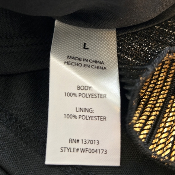 Wildfox Womens Tiered Mini Skirt Sz L Black With Gold Thread Highlights Elastic - Picture 9 of 10